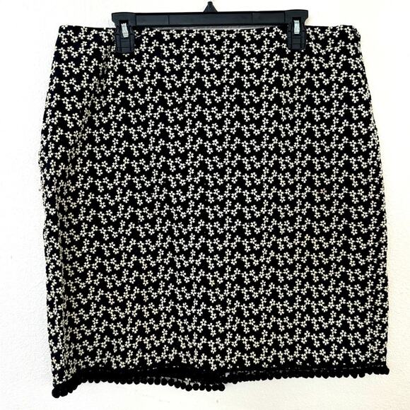 JOSEPHINE CHAUS SKIRT EMBROIDERED FLOWER POMPOM PLUS SIZE 16 FEMININE - Picture 1 of 5